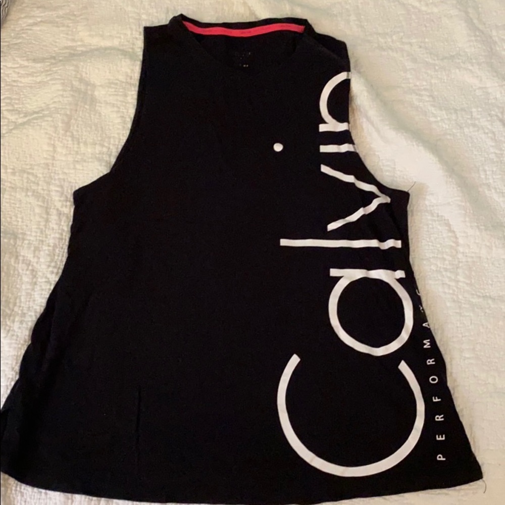 Calvin Klein Black Tank Top with White Logo